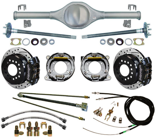 84-01 JEEP CHEROKEE REAR & WIL BRAKES,11" DRILLED ROTORS,BLACK