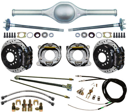 9" FORD 59" REAR END & WILWOOD BRAKES,11" DRILLED ROTORS,BLACK