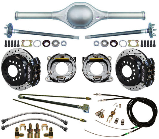 9" FORD 60" REAR END & WILWOOD BRAKES,11" DRILLED ROTORS,BLACK