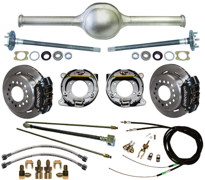 9" FORD 55" REAR END & WILWOOD BRAKES,11" ROTORS,BLACK
