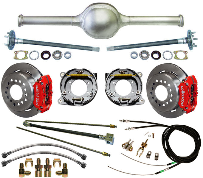 9" FORD 56" REAR END & WILWOOD BRAKES,11" ROTORS,RED