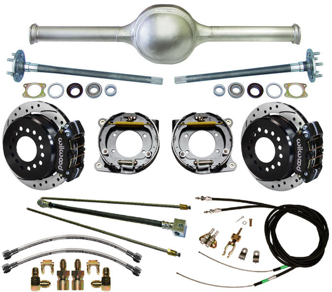 9" FORD 56" REAR END & WILWOOD BRAKES,11" DRILLED ROTORS,BLACK
