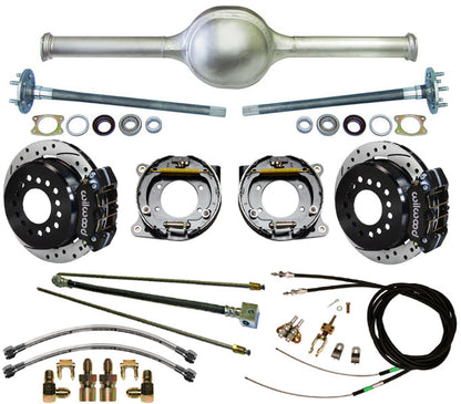 9" FORD 56" REAR END & WILWOOD BRAKES,11" DRILLED ROTORS,BLACK