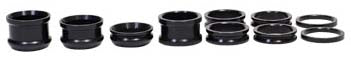 AXLE SPACER KIT,10 PC,ALUM,42 SPLINE,BLACK