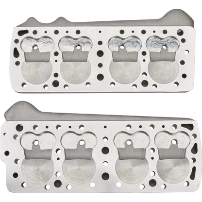 CYLINDER HEADS,ALUMINUM,FLAT HEAD FORD,49-53,V-8,PAIR,SCRIPT LOGO