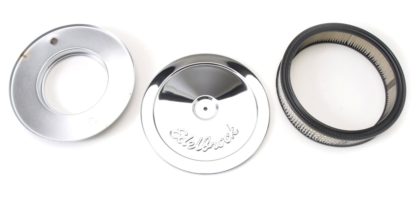 AIR CLEANER,PRO-FLO,10" X 2" PAPER ELEMENT,5 1/4" BASE,DEEP FLANGE,CHROME