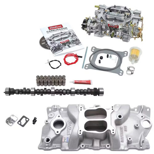 EDELBROCK CARBURETOR KIT,SMALL BLOCK CHEVY,600 CFM,ELECTRIC,CAM,INTAKE MANIFOLD