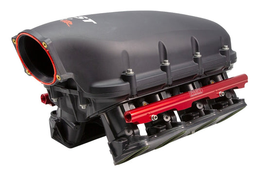 FAST LSXHR INTAKE MANIFOLD,103MM,RED RAILS,NO INJECTORS,LS CATH PORT,BLACK