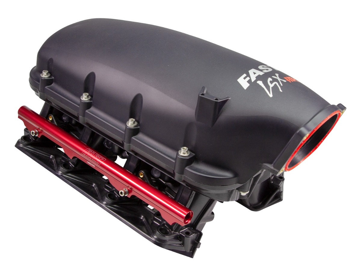 FAST LSXHR INTAKE MANIFOLD,103MM,RED RAILS,NO INJECTORS,LS CATH PORT,BLACK