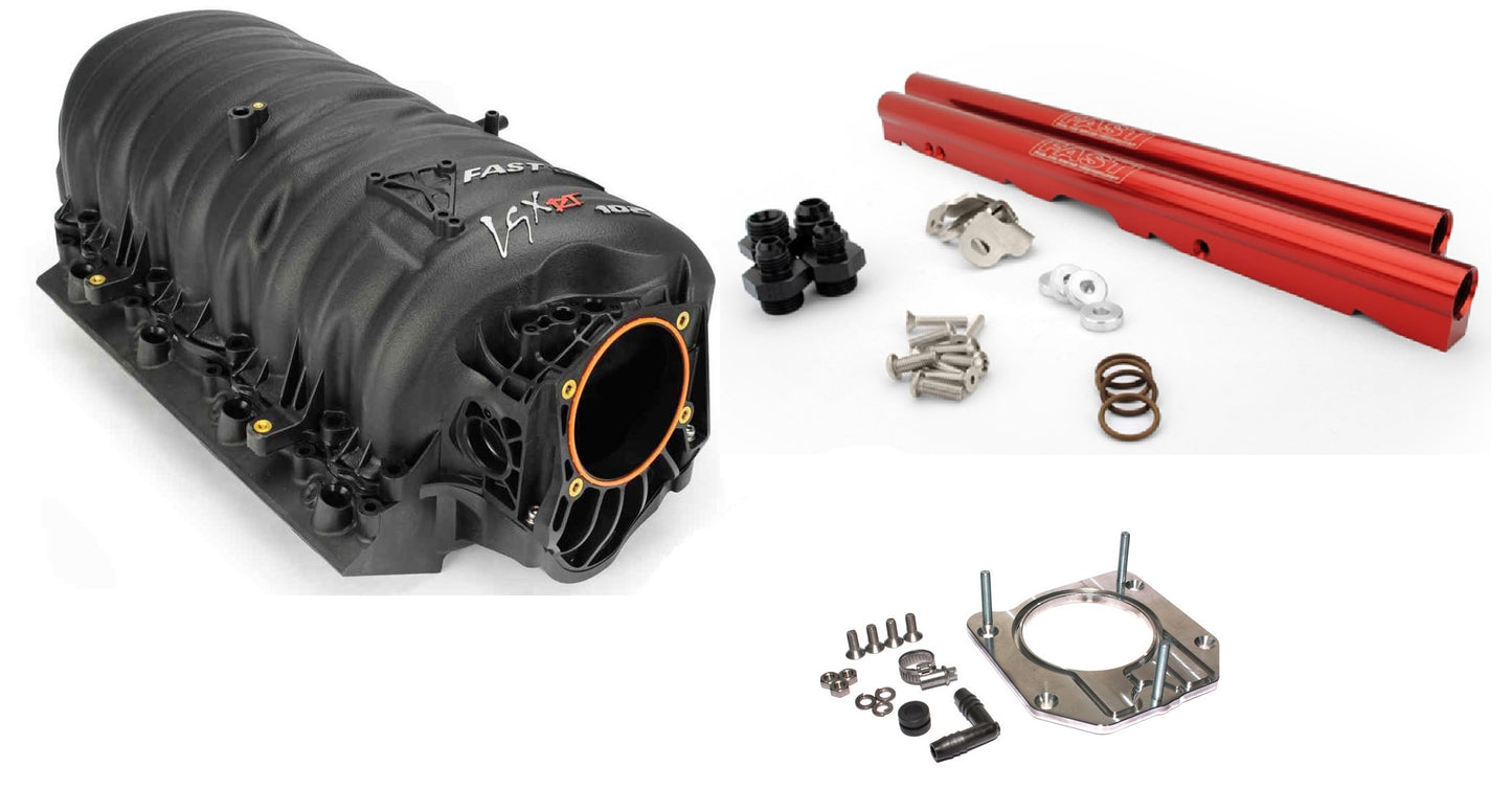 LSXRT 02-07 TRUCK INTAKE KIT,RED RAILS,USES OEM THROTTLE BODY