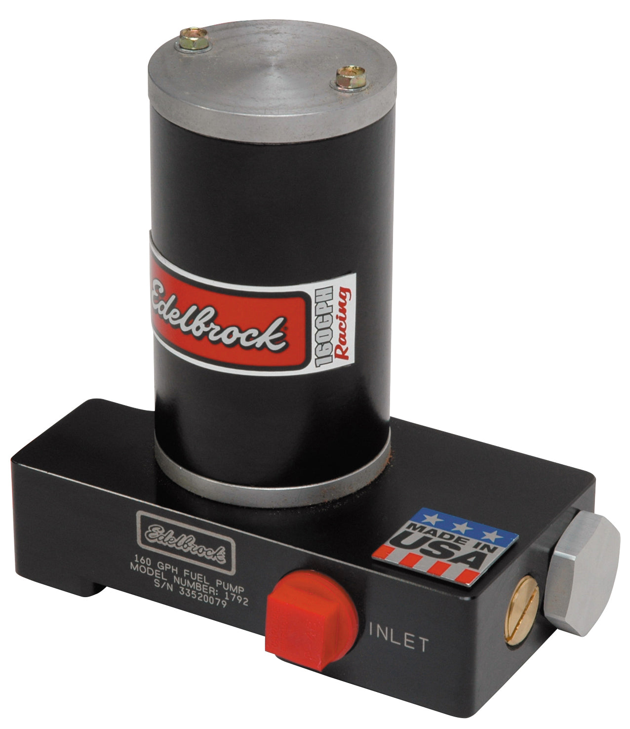 EDELBROCK FUEL PUMP,ELECTRIC,QUIET-FLO,IN-LINE BLACK,160GPH
