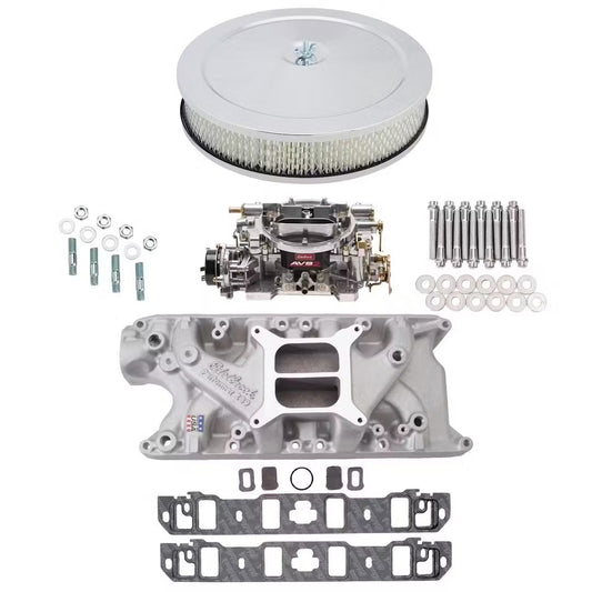 EDELBROCK CARBURETOR KIT,289-302 SBF,500 CFM,ELECTRIC CHOKE,INTAKE MANIFOLD,AIR