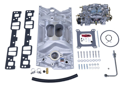 EDELBROCK INDUCTION KIT,MANIFOLD & CARB KIT,PERFORMER SBC VORTEC