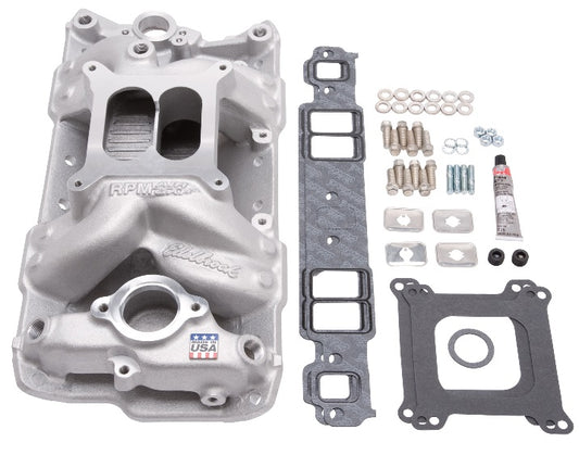 EDELBROCK MANIFOLD INSTALL KIT,7501 SBC RPM AIR GAP,GASKETS,BOLTS,STUDS,RTV