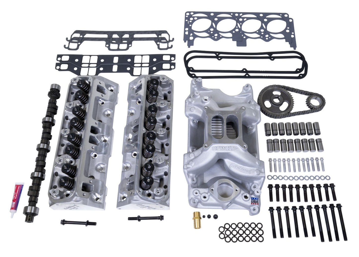 EDELBROCK TOP END KIT,PERFORMER RPM 417 HP,67-91 SB CHRYSLER 340-418