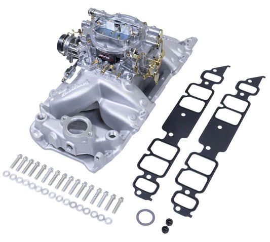 EDELBROCK INDUCTION KIT,SINGLE-QUAD MANIFOLD & CARB,BIG-BLOCK CHEVY RECT PORT