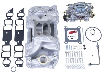 EDELBROCK INDUCTION KIT,SINGLE-QUAD MANIFOLD & CARB,BIG-BLOCK CHEVY RECT PORT