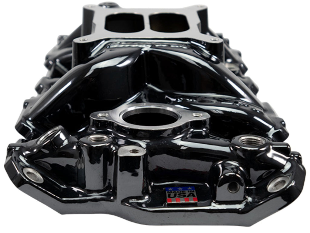 EDELBROCK INTAKE MANIFOLD,PERFORMER EPS,55-86 SBC,BLACK PLASMA COATED