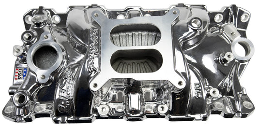 EDELBROCK INTAKE MANIFOLD,PERFORMER EPS,55-86 SBC,CHROME PLASMA COATED