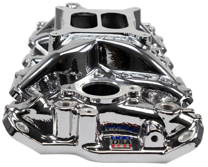 EDELBROCK INTAKE MANIFOLD,PERFORMER EPS,55-86 SBC,CHROME PLASMA COATED