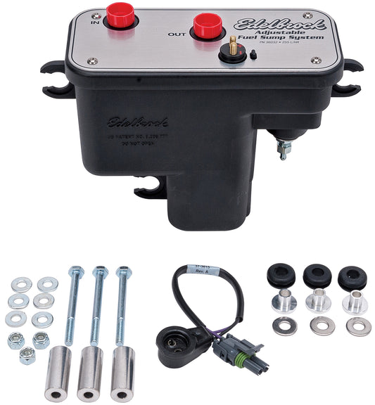 EDELBROCK FUEL SUMP KIT,ADJUSTABLE,UNIVERSAL,EFI  TANK ASSEMBLY,67 GPH,35-90 PSI