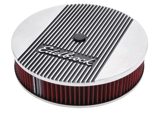 EDELBROCK ELITE 2 SERIES POLISHED 14" ROUND AIR CLEANER,3" PRO-FLO ELEMENT