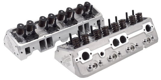 EDELBROCK CYLINDER HEADS,E-STREET,1955-1986 SBC,64CC,PAIR