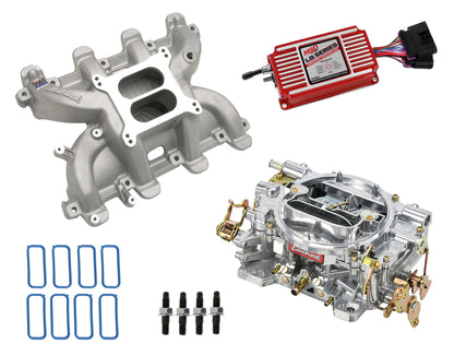 EDELBROCK INTAKE MANIFOLD,PERFORMER CARB,MSD CONTROLLER,CHEVY LS1,CATHEDRAL PORT