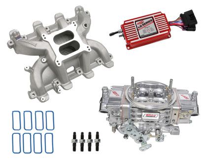 EDELBROCK INTAKE MANIFOLD,QFT CARBURETOR,MSD CONTROLLER,CHEVY LS1,CATHEDRAL PORT