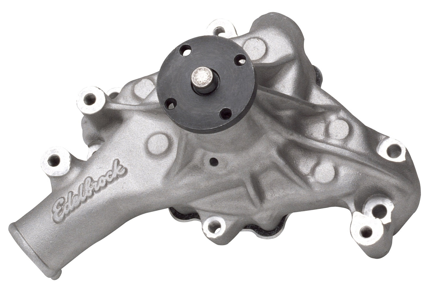 EDELBROCK WATER PUMP,LONG,1955-1965 SBC,90 DEGREE V6,SATIN FINISH