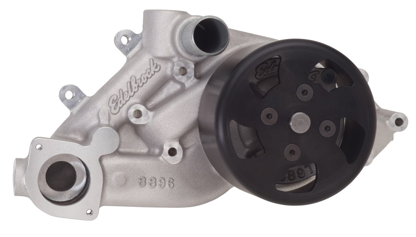 EDELBROCK WATER PUMP,TWO-PIECE,1997-2004 GM LS1/LS6 GEN III,SATIN