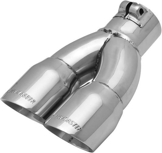 EXHAUST TIP,3",ANGLE,FOR 2.5",DUAL,POLISHED,LEFT CLAMP ON