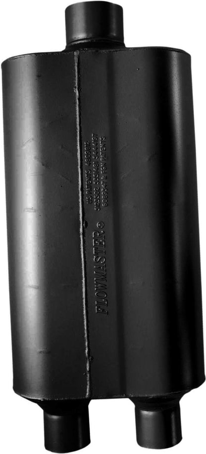 SUPER 50 MUFFLER,2.25 DUAL IN/3" CEN OUT