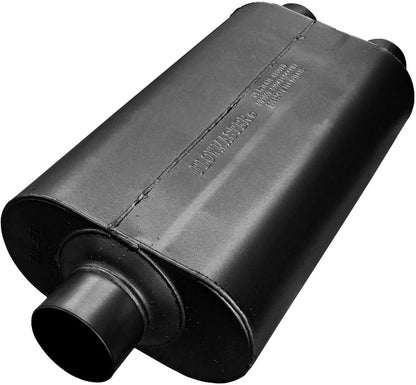 SUPER 50 MUFFLER,3" CEN IN/2.5"  DUAL OUT