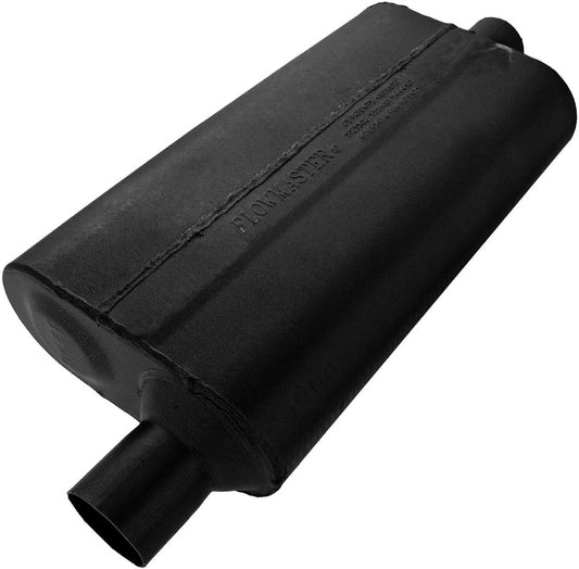 MUFFLER,50 SERIES DELTA,2.25" OFF IN/2.25" CEN OUT