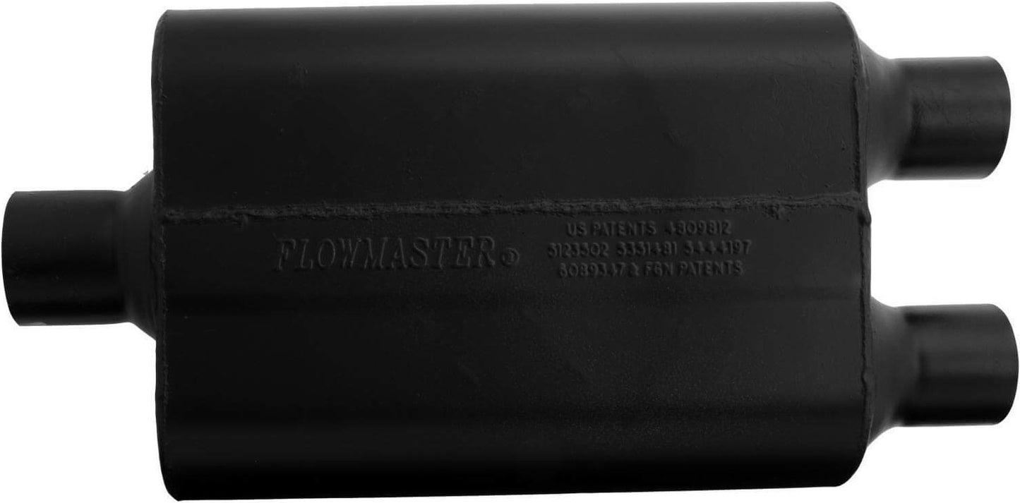 MUFFLER,SUPER 44,2.5 CEN IN/2.25 DUAL OUT