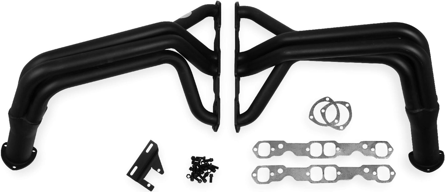 HEADER,SBC,1 3/4,55-57 CHEVY,FW,3,BLACK