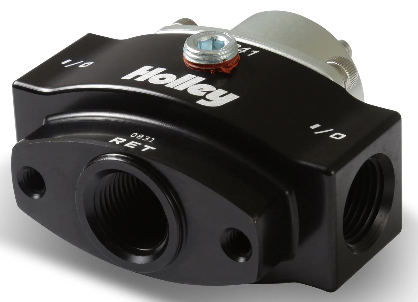 REGULATOR,BYPASS,4.5>9PSI,ADJ,BILLET,-6AN PORTS,W/FITTINGS & GAUGE,BLACK
