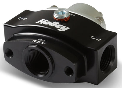 REGULATOR,BYPASS,4.5>9PSI,ADJ,BILLET,-6AN PORTS,W/FITTINGS & GAUGE,BLACK