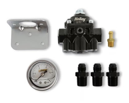 REGULATOR,BYPASS,4.5-9 PSI,BLACK,W/GAUGE & -6AN FITTINGS
