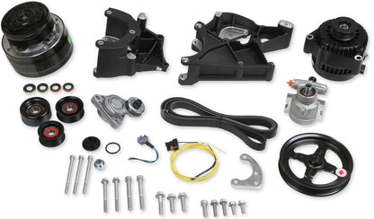 LS/LT HIGH MOUNT ACCESSORY DRIVE KIT,R4 A/C,ALTERNATOR,POWER STEERING,BLACK