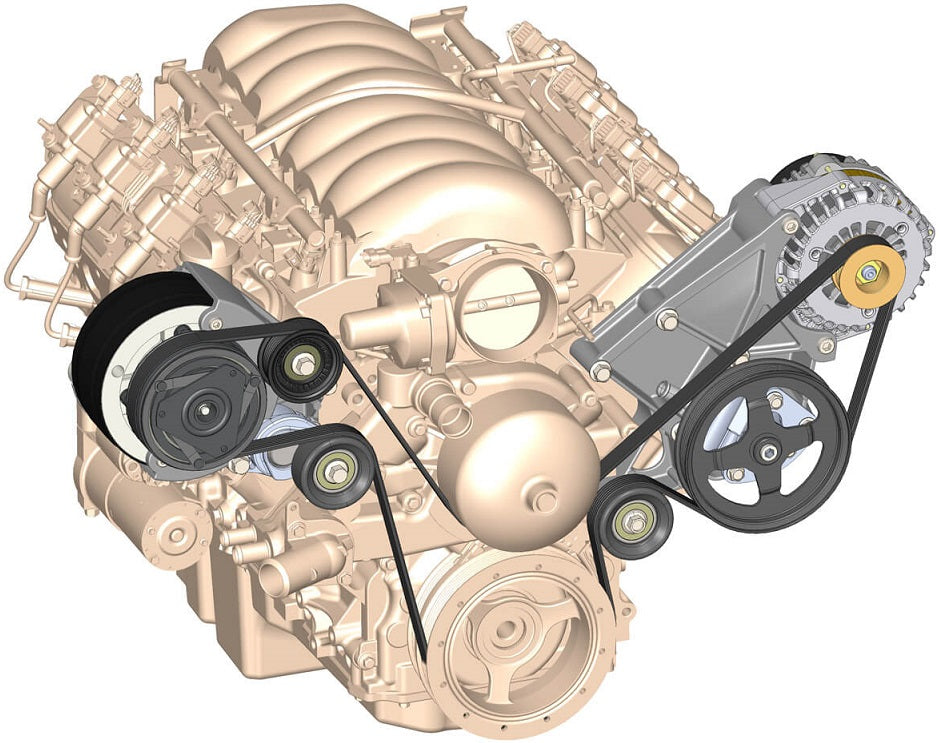 LS/LT HIGH MOUNT ACCESSORY DRIVE KIT,R4 A/C,ALTERNATOR,POWER STEERING,NATURAL