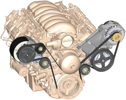 LS/LT HIGH MOUNT ACCESSORY DRIVE KIT,R4 A/C,ALTERNATOR,POWER STEERING,NATURAL