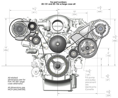 LS/LT HIGH MOUNT ACCESSORY DRIVE KIT,R4 A/C,ALTERNATOR,POWER STEERING,NATURAL