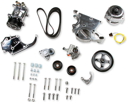 LS/LT HIGH MOUNT ACCESSORY DRIVE KIT,SD508 A/C,ALTERNATOR,POWER STEERING,POLISH