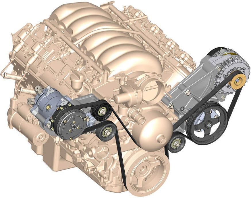 LS/LT HIGH MOUNT ACCESSORY DRIVE KIT,SD508 A/C,ALTERNATOR,POWER STEERING,NATURAL
