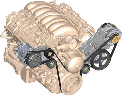 LS/LT HIGH MOUNT ACCESSORY DRIVE KIT,SD508 A/C,ALTERNATOR,POWER STEERING,NATURAL