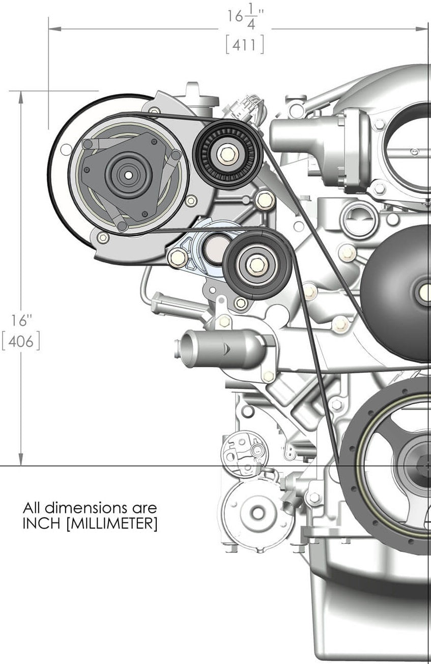 COMP HIGH MOUNT SANDEN R4 A/C DRIVE KIT,PASSENGER BRACKET,LS/LT,BLACK