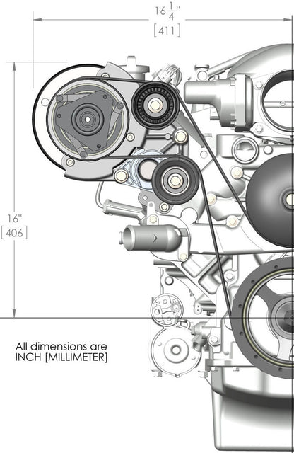 COMP HIGH MOUNT SANDEN R4 A/C DRIVE KIT,PASSENGER BRACKET,LS/LT,BLACK