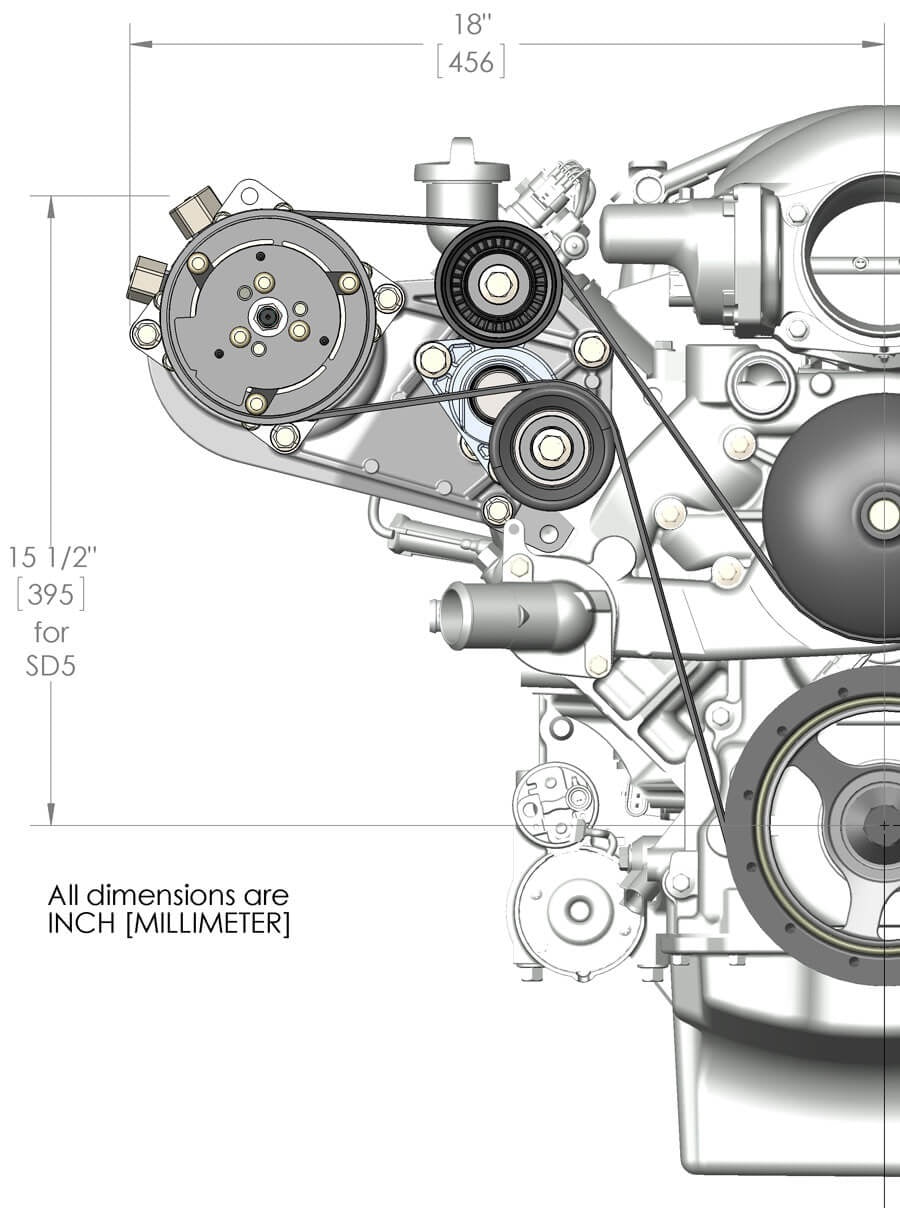 COMP HIGH MOUNT SANDEN SD508 A/C DRIVE KIT,PASSENGER BRACKET,LS/LT,NATURAL